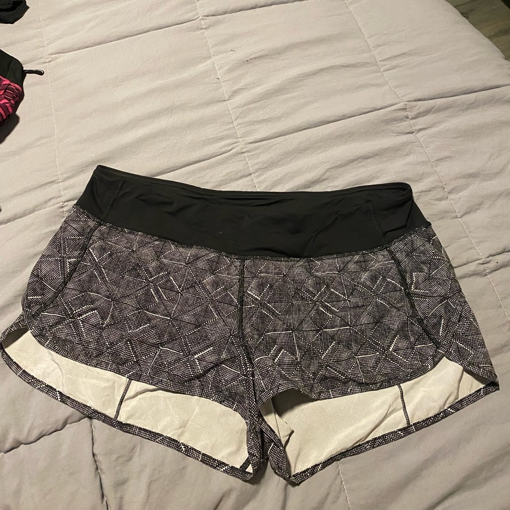 Lululemon Speed Short - Black and White - Size 12